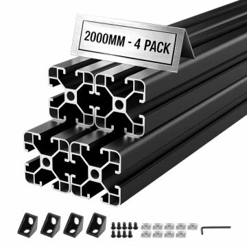 Aluminum extrusion profile set VEVOR 4040T-200-4-H, 4 pcs, Black, 95 × 95 × 211.4 cm