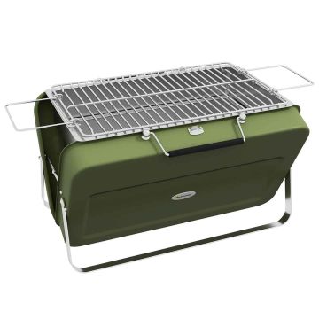 Угольный мангал Outsunny 47x30x28 см, зелено-серебристый цвет.