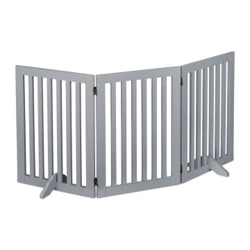 Apsauginiai varteliai naminiams gyvūnėliams Relaxdays 10036752_1088, 3 dalių, Pilki, 154 × 70 × 30 cm