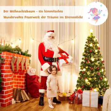 Lighted Christmas tree, 230 branch tops, 30 stars, Ø 85 × 180 cm