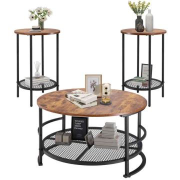 Round coffee table set VEVOR ZH602, 3 pcs, 80 × 46.5 cm