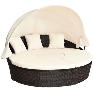 Round outdoor furniture set, with canopy, 192 × 177 × 146 cm