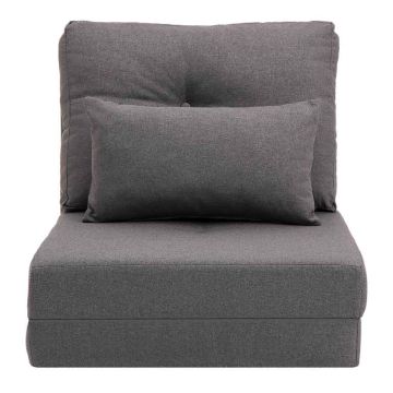 Fotelis-lova Homcom 60x80x56cm., tamsiai pilkos spalvos