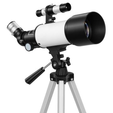 Astronomical telescope for beginners, 70 mm lens, white + black
