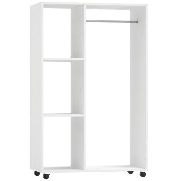 Открытый шкаф для одежды Homcom 80x40x128см, белого цвета