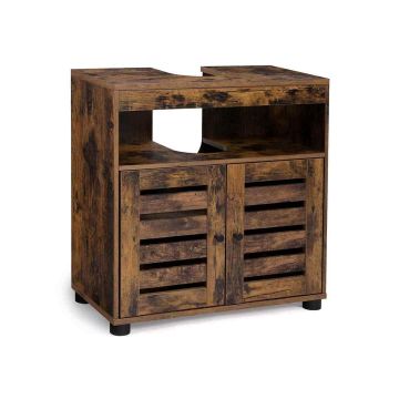 Винтажная коричневая тумба под раковину 60 x 30 x 63 см