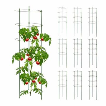 Augalų atramos Relaxdays 10 vnt, 10 vnt, Žalia, 90 × 28 cm