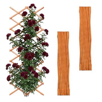 Augalų grotelės Relaxdays, 3 vnt., XXL, reguliuojamos, Oranžinė, 310 × 90 × 1,5 cm