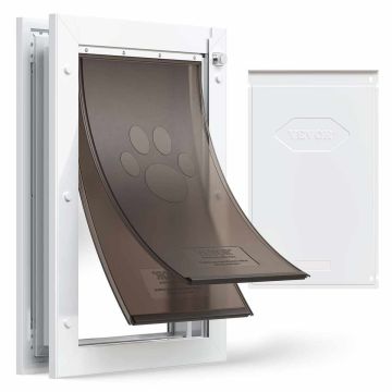 Pet door VEVOR CWM07-2L, size L, 2 flaps, 522 × 351 × 76.8 mm