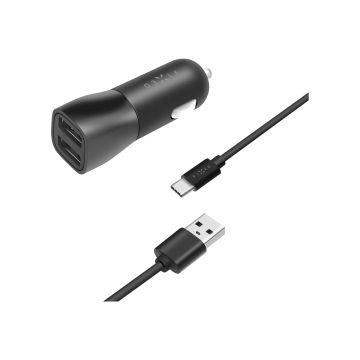 Automobilinis įkroviklis Fixed Dual USB Cable, 2 USB prievadai