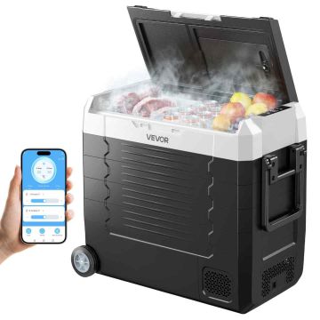 Car refrigerator VEVOR EA55-D, 55 l, two zones, 69.1 × 39 × 58 cm