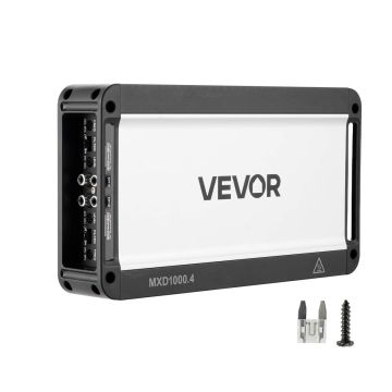 Car audio amplifier VEVOR MXD1000.4, 4 channels, 264 × 145 × 48 mm