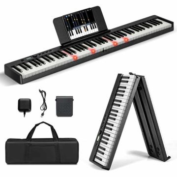Skaitmeninis pianinas 126x30x22,5cm., juodos/baltos spalvos