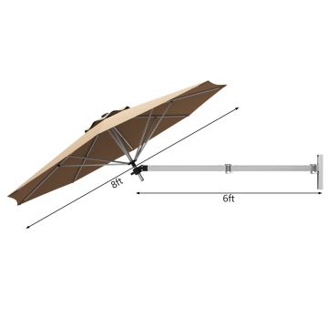 Lauko skėtis 247x180cm., smėlio/baltos spalvos