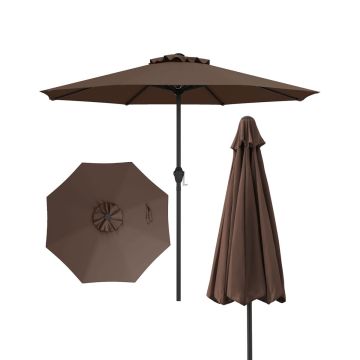Lauko skėtis 260x225cm., tamsiai rudos/juodos spalvos