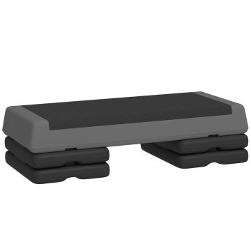 Aerobikos pakyla Sportnow 77x36x20,5cm., juodos/tamsiai pilkos spalvos