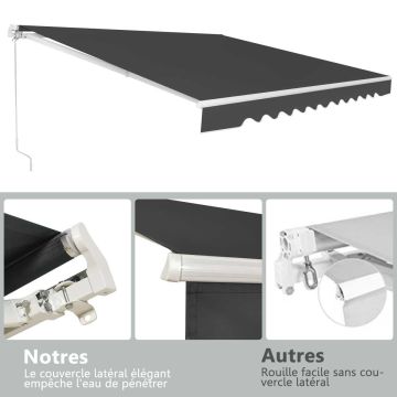 Balcony awning, Grey, 250 × 200 cm