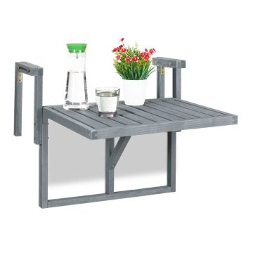 Balkono staliukas Relaxdays 10038392.0, Sulankstomas, Pilkas, 70 × 55 × 65 cm