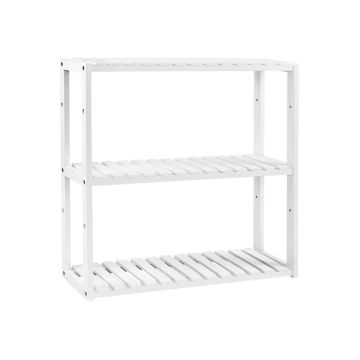 Бамбуковая полка с 3 полками, белая