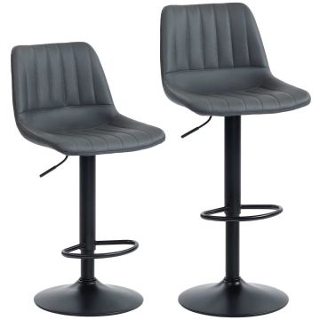 Bar stool set, 2 pcs, 49.5 × 43 × 91–111 cm
