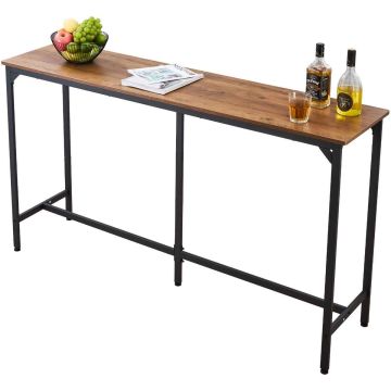 Барный стол VEVOR BTZ-GW-004, 1 шт, светло-коричневый/чёрный, 160 × 39,8 × 91,5 см