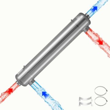 Swimming pool heat exchanger VEVOR MF-360K, 360K BTU/h, 133 × 153 × 832 mm