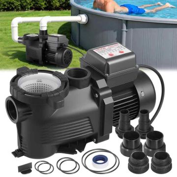 Pool pump VEVOR XKP456T, single speed, 43.5 × 27.5 × 20.5 cm