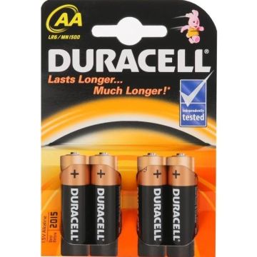 Baterijos Duracell Alkaline Basic MN1500 AA/LR6, 4 vnt