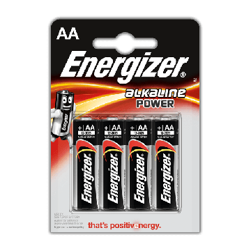 Baterijos Energizer Alkaline Power AA/LR6, 4 vnt