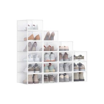 Batų dėžės SONGMICS LSP318, 12 vnt, Skaidri, 33,2 × 23 × 14,5 cm