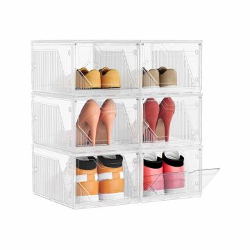 Batų dėžutės SONGMICS LSP806WH01, 6 vnt, Balta, 36 × 19 × 26 cm