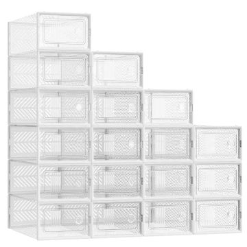 SONGMICS Shoe Storage Boxes, 18 pcs., for shoes up to size 44, 33.1 × 23 × 14 cm