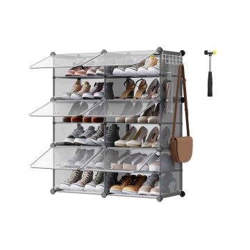 Batų lentyna SONGMICS, 6 skyriai, Pilka, 83 × 94 × 32 cm