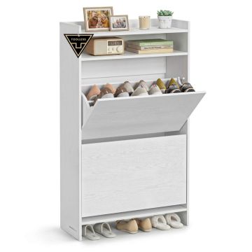 Batų spintelė SONGMICS HOME LBC228WE01, 2 durelės, 60 × 102,8 × 24 cm