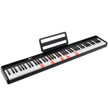 Skaitmeninis pianinas 126x21x6cm., juodos/baltos spalvos