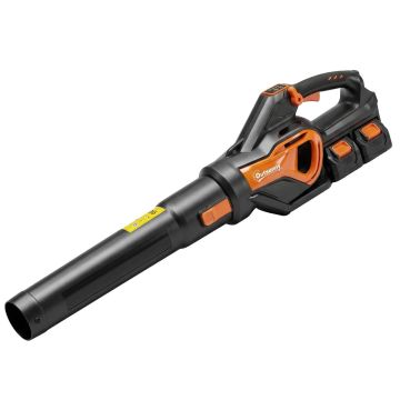 Cordless leaf blower with 2 x 4.0 Ah batteries, 900 W, 162.7 km/h speed