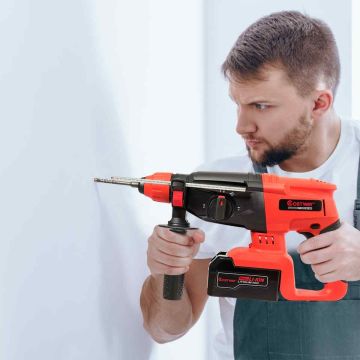 Belaidis smūginis gręžtuvas 3 režimai, 4000 mAh akumuliatorius, 360° rankena