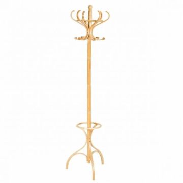 Birch clothes rack, 12 hooks, Oak, 48 × 182 × 48 cm