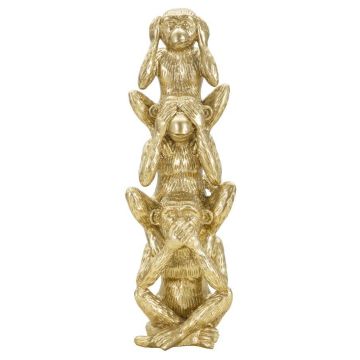 Beždžionėlių dekoracija Mauro Ferretti Monkeys Tower, 3 beždžionėlės, Ø 10,5 × 30 cm