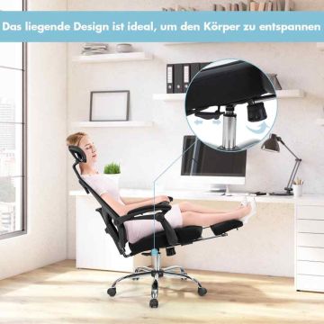 Office armchair, Adjustable head and leg rest