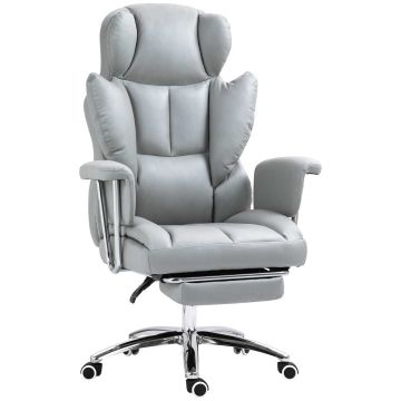 Офисное кресло Homcom 74x65x128см, серый/серебристый цвет