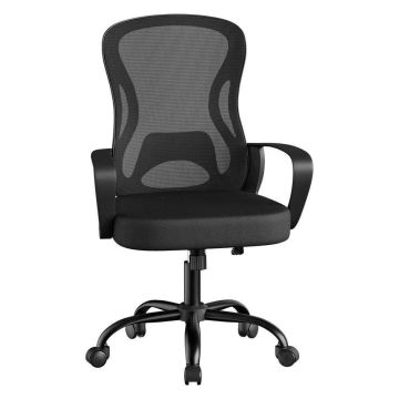 Biuro kėdė SONGMICS, su supimo funkcija, Juoda, 60 × 95,5–105,5 × 60 cm