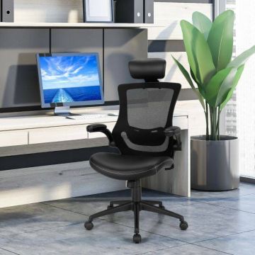 Office chair, With head and lumbar support, 67.31 × 67.31 × 115.57–124.46 cm