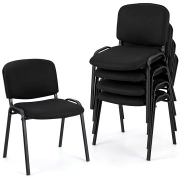 Office chairs, 5 pcs, Black, 57 × 78 × 54 cm