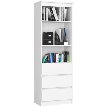 Офисный стеллаж CLP R60, 3 ящика, Белый, 60 × 180 × 35 см