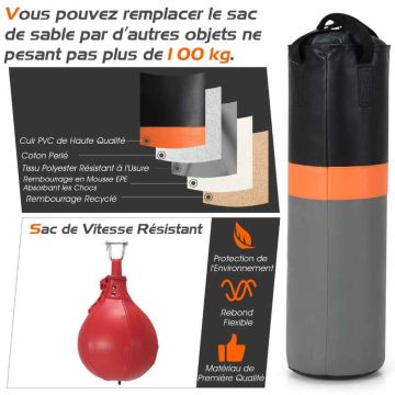 Boxing bag stand, Heavy and speed bag, 162 × 119 × 222 cm