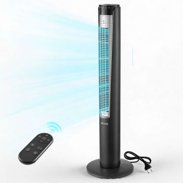 Tower fan VEVOR FTS001R, 3 speeds, 4 modes, Black, 30 × 106 × 30 cm