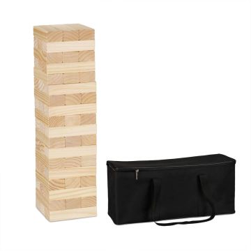 Bokšto žaidimas Relaxdays 10035427.0, XL, 54 kaladėlės, Įvairiaspalvis, 16,5 × 63 × 16,5 cm