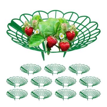 Braškių augalų atramų rinkinys Relaxdays, 12 vnt, Žalia, 10 × 30 × 30 cm