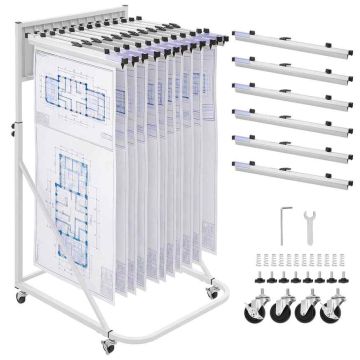 Стойка для чертежей VEVOR ZSJ2827, 6 зажимов, 85,5 × 73 × 11,5 см